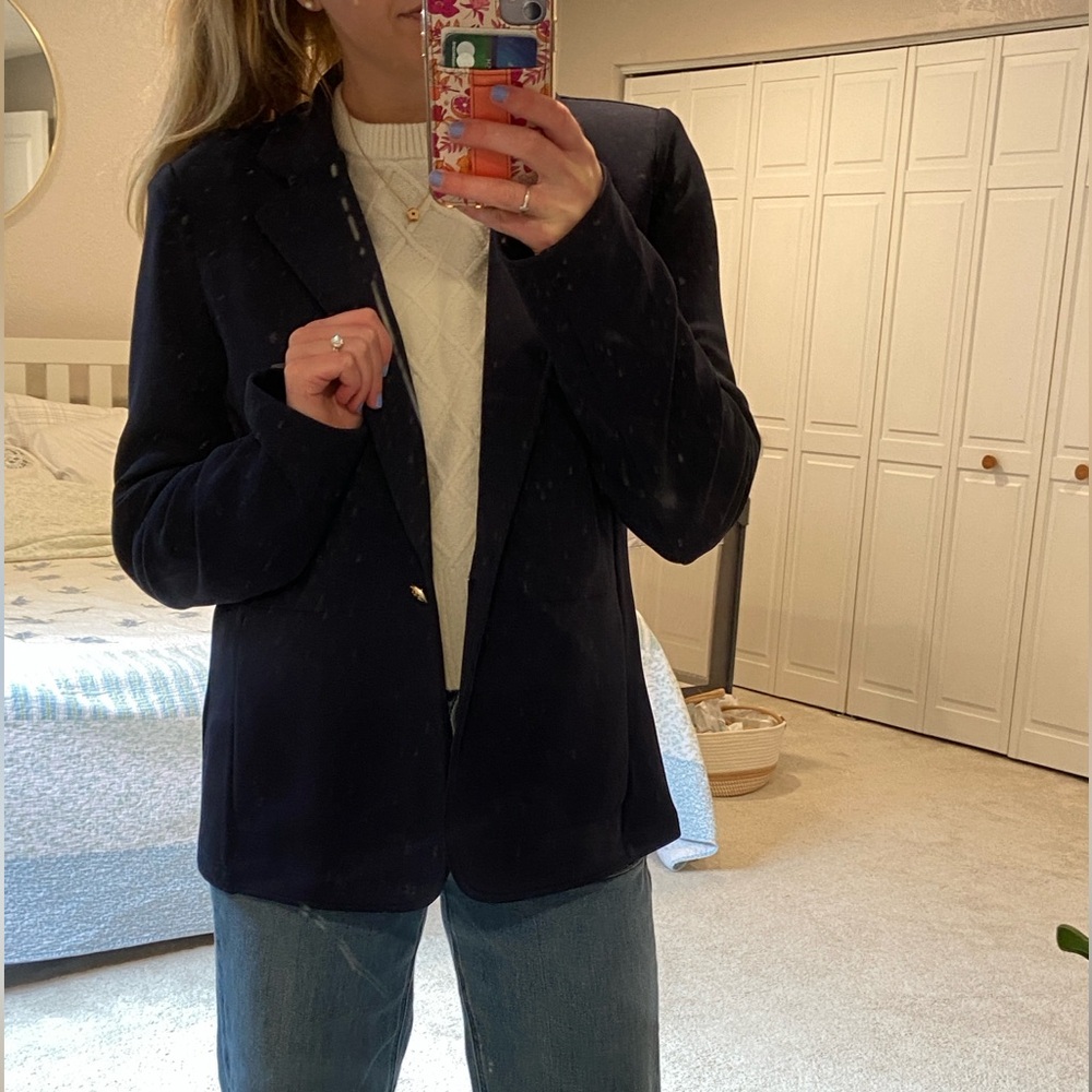 Nautica Women's Dark Navy Single-Button Blazer